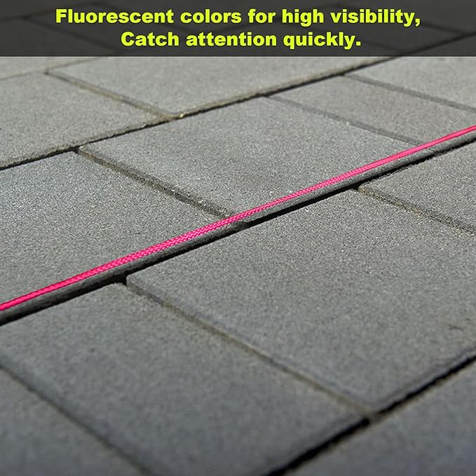 IMAGE 6 Roll Mason Line String Line - #18 Braided Nylon String - 500 Ft Length - Nylon with Reloadable Line Reel Twine for Gardening Or Masonry Tools, Perfect Construction String (Pink)