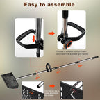 Metal Chicken Poop Scooper & Rake Scoop 10" Metal Chicken Coop Rake with Assistanted Handle Grip Heavy Duty Scoop Tool Adjustable Long Handle (36 to 62") for Coops Farm Animals