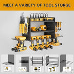 Power Tool Organizer Wall Mount, 3 Layer 8 Drill Holder Tool Shelf Storage Rack for Garage Organization, Birthday Gifts for Him Men Dad Husband Anniversary Fathers Day, Cool Gadget Stocking Stuffer