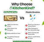 Clean & Kind Gift Set – Premium 6-Piece Eco-Friendly Bamboo Kitchen Brush Set with Natural Bristles & Wooden Handles