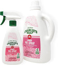 Charlie’s Soap Laundry Pre-Spray Stain Remover Refill Kit (91.9 fl oz), Natural Laundry Pretreat and Stain Remover (2 Pack - One 16.9oz Sprayer and One 75oz Refill)