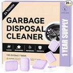 Garbage Disposal Cleaner Deodorizer Tablets - 24 Pack Powerful XL Sink Disposal Cleaner Foaming Tablet, Lavender Foam Garburator Disposer Freshener, Natural Kitchen Drain Cleaning Care, 1 Year Supply
