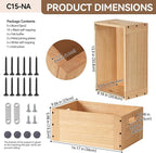 KIRIGEN Stackable Wood Storage Cube /Basket/ Bins Organizer for Home Books Clothes Toy - Modular Open Cubby Storage System - Office Bookcase shelves C15-NA