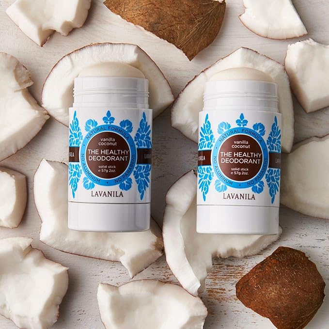Lavanila Vanilla Coconut Deodorant for Women 2-Pack (2 Oz Each) - Natural Aluminum Free Solid Stick Deodorant, Made In USA, Vegan