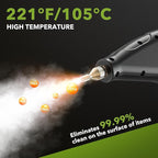 Steam Cleaner for Home & Car Detailing, 2500W Pressurized Handheld Steam Cleaner, 15s Fast Heating, 6 Levels Steam Output, 1.2L Water Tank