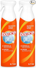 Bounce 3 in 1 Instant Anti Static Spray & Wrinkle Release, Odor Eliminator & Fabric Refresher (Fresh Scent, 9.7 Fl Oz, Pack of 2)