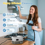 Handheld Steam Cleaner with Handle Button Control, 2500W High Pressure Steamer for Cleaning, 3-Level Adjustable, 15s Heat-Up, 1.6L Water Tank, Portable Steam Cleaning Machine for Home Car Dirt Grease