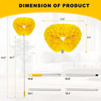 Ceiling Fan Cleaner Duster Reusable Microfiber Ceiling Fan Blade Cleaner Removable Duster with Extension Pole Adjusts 13 to 49.7 Inch for Cleaning Walls Bookshelves Furniture Door Window Top (Yellow)