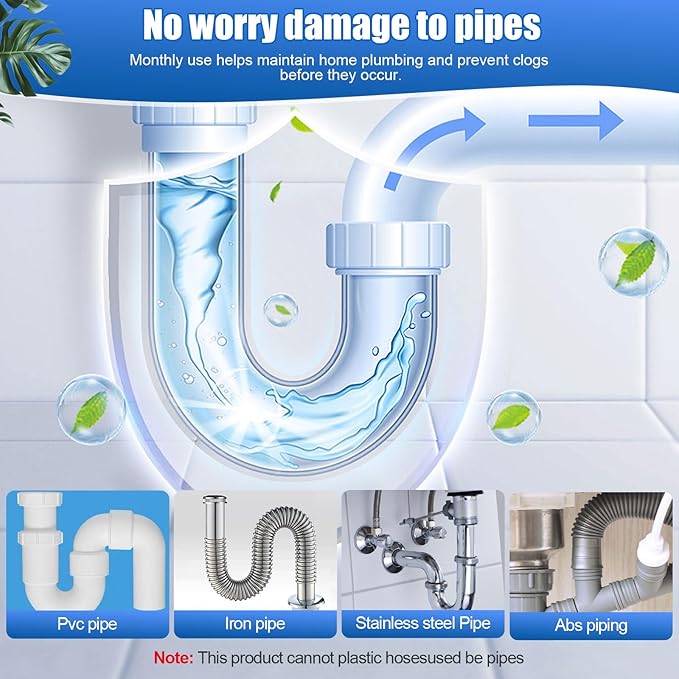 Sink Drain Cleaner, Powerful Pipeline Dredging Agent, Drain Clog Remover for Unclogs Bathroom and Kitchen Sinks, Drains (2PCS)