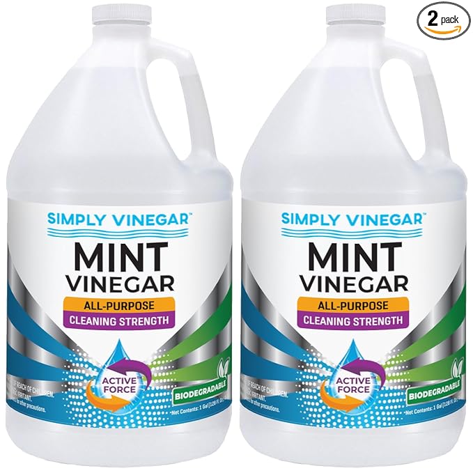 Simply Vinegar Mint Vinegar – with Refreshing Mint Scent for Cleaning, Home, Laundry, 128 oz - 2 Pack