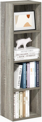 Furinno Luder Bookcase / Book / Storage, 4-Tier Cube, French Oak