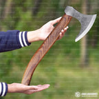 Bearded Viking Axe With Sheath - 16 Inches, Heavy Duty Damascus Head With Durable Rose Wood Handle for Men (EL20)