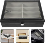 8-Slot Sunglasses Organizer Storage Box with Soft Gray Interior, Hard Eyeglass Display Case for Home and Travel Eyewear Storage