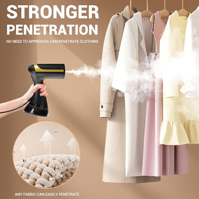 Steamer for Clothes, Portable Handheld Steam Iron with 300ml Big Capacity, Fast Heat Up, 1500W Garment Wrinkles Remover, Small Steamer for Home Travel
