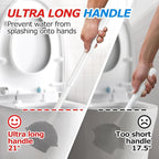 2Pack 2 in 1 Toilet Brush and Plunger Set, Extended Handle Plunger，Toilet Bowl Brush Plunger Set,Bathroom Cleaning Tools ，Toilet Brush Plunger Combo，Cleaning Brush，Cleaning Supplies(White)