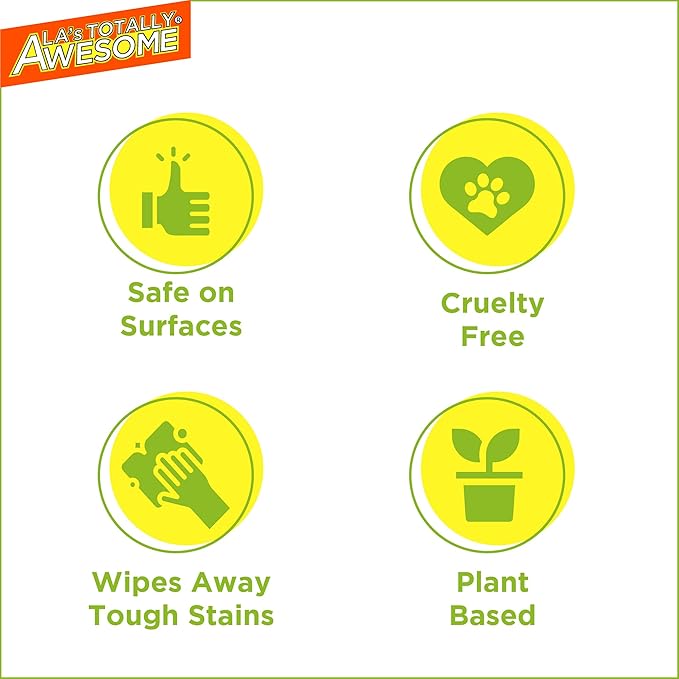 La's Totally Awesome Daily Kitchen Cleaner Spray, For Sink, Cooktop, Oven and more, Plant-Derived Formula, 32 Fl Oz (Pack of 4)