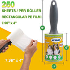 Lint Rollers 2 Pack for Pet Hair 500 Sheets Extra Sticky Pet Hair Remover for Clothes Furniture Carpet Cleaner Cars Dogs Travel-Friendly Grip Handle