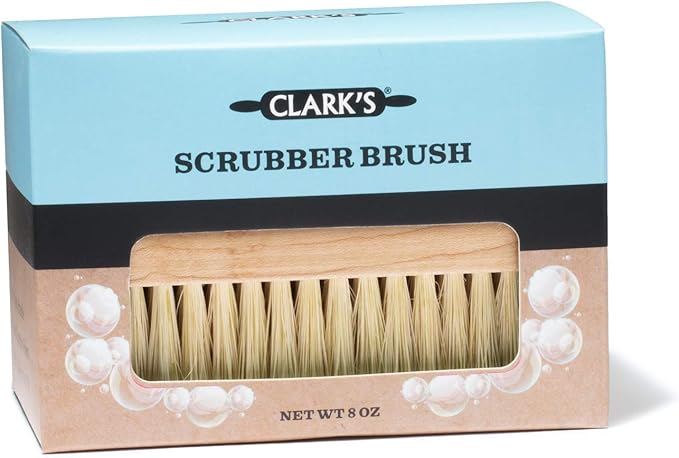 CLARK'S Cutting Board Scrub Brush - for Applying Food Grade Mineral Oil - Food Safe Wood Stain - Ideal for Wooden Butcher Blocks - Bamboo - Cast Iron - Countertops - Maple Construction - Food Safe