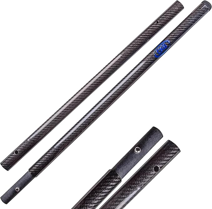 CKG Metal Detector Shovel Travel Carbon Handle Total Length 45.5' Diam 1.1 for Scoop Shovel, Universal Lightweight Pole for Beach Metal Detecting Digging Tools – Black/Travel Size