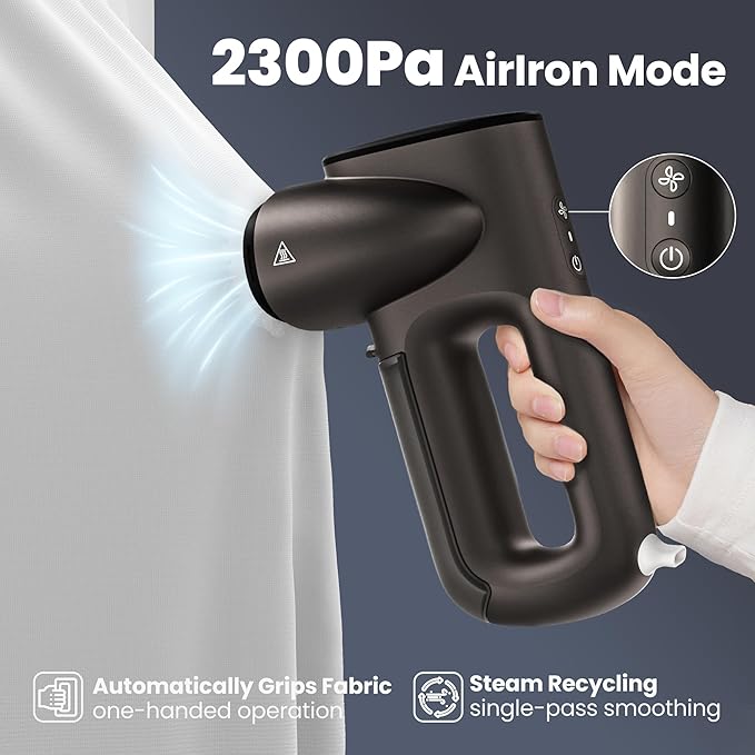 Neakasa Magic 1 Vacuum Steamer, Handheld Travel Garment Steamer for Clothes, 2300Pa Suction for Clothes Grips, Steamer Iron 2 In 1, For 110-120V Use (Grey)