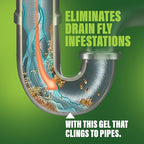 Green Gobbler Fruit Fly Killer+ - Kills Fruit Flies, Drain Flies & Sewer Flies, Gel Treatment for Use in Sinks & Pipes - Safe for Septic Systems, 32oz - Up to 8 USES (2 Pack)