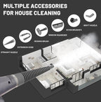 Handheld Steam Cleaner, Pressurized Multi-Surface Steam Shot with 13 Accessories, Safety Lock, Steamer for Cleaning Floor, Upholstery, Grout, Windows, Couch and Car, Grey
