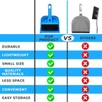 Mini Broom and Dustpan Set - Compact Cleaning Kit for Home, Car, Camping, Small Spaces, Pet Cleanup, and Travel - Durable Small Broom and Dustpan Set Mini - Sky Blue Broom