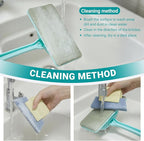 Window Cleaner Tool, Window Screen Cleaner and 3 Pack Track Cleaning Brush with 6 Replacement Cleaning Cloths, Detachable Window Cleaner Tool with Wet and Dry Dual-Use