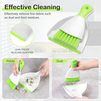 NACENA Mini Dustpan and Brush Set 2 Pack, Small Broom and Dustpan Set Dust Pan and Mini Hand Broom Dustpan and Broom Combo Compact for Home Table Keyboards Sofa Kitchen, Dark & Blue