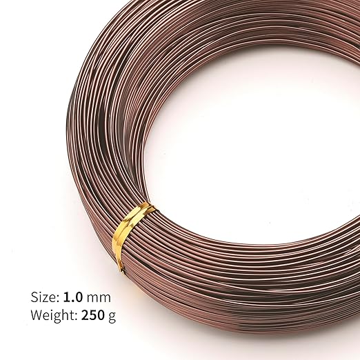 Bronze-1.0mm/18gauge -Anodized Aluminum Bonsai Training Wire 250g Large Roll,Many Size to Choose,KSVZS Bendable Metal Wire for Crafts,Sculpting,Armature and Daily Use,Necessities for Family