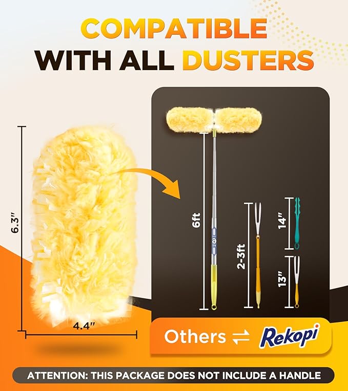 30 Count Heavy Duty Duster Refills for Swiffer, Multisurface 360° Larger Size Dusters with 4X Microfibers, Unscented Disposable Dusters for Cleaning Home, Blinds, Fans, Corners (Only Duster)