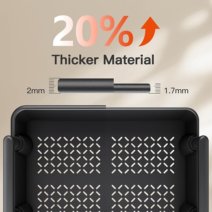 Pipishell 3 Tier Rolling Cart Organizer, Plastic Rolling Cart with Lockable Wheels & Reinforced Handle, Lightweight Utility Cart Storage Cart for Nursery, Kitchen, Bathroom, Craft Room, Black, PIUC14B