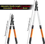 Loppers for Tree Trimming Heavy Duty, 26-40 Inch Handle Telescopic Tree Trimmer, Sync Drive Leverage Pruner, 2 Inch Branch Cutter