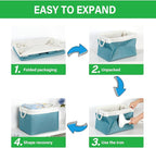 Bidtakay Large Storage Baskets for Shelves 3 Pack 16x11.8x11.8 Inch Storage Bins for Organizing Fabric Storage Cubes for Closet Clothes Basket Laundry-White&Teal