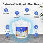 YKF Drywall Patch Repair Kit, 18 Oz Spackle Wall Repair Paste with Scraper, Easy Wall Hole & Crack Mending, Quick Drying, Paintable, Strong Adhesion, Long Lasting Fix for Drywall Plaster Wood