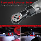 AOBEN 21V 1/2" Cordless Ratchet Wrench Kit-74 Ft-lbs Brushless Electric Power Ratchet with Variable Speed, 2X2000mAh Lithium-Ion Battery, Charger, 8 Sockets, 1/4" & 3/8" Adaptors, 3" Extension Bar
