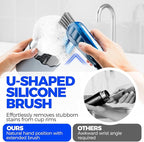 6 Pack Holikme 4 in 1 Cup Lid Cleaning Brush Set with 3 Straws, Multifunctional Bottle Brush, Silicone Cup Lid Gap Cleaner, Durable Bristle Crevice Cleaning Brush, Navy