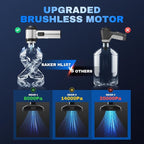 Saker Car Vacuum Portable Cordless 20000Pa Suction Power 4 in 1 Handheld Vacuum&Air Duster with LED Light Type-C Charge Portable Mini Vacuums for Car, Home, Office, Pet HL157 Silver