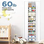 Over The Door Organizer, 8 Shelf Door Hanging Organizers with 8 Large Capacity Pockets, Back of Door Organizer Storage Hanging Shelves for Closet Bathroom Bedroom Nursery