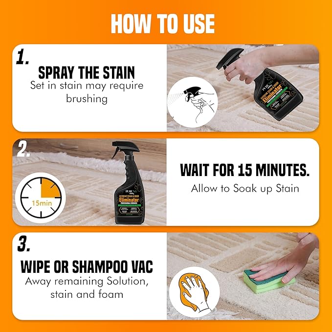 PNG Vitality Stain & Odor Eliminator – 16.9oz Pet Odor Neutralizer for Home, Carpets, Upholstery, Effective on Urine, Vomit, Feces Cat & Dog Urine Destroyer, Carpet Cleaner Spray for Lasting Freshness