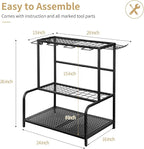 Garden Tool Organizer, Large Yard Tool Tower Rack for Garage Organization and Storage, Gardening Tool Stand for Shed or Outdoor, Metal Garden Tool Holder Up to 78 Tools, Shovel, Rake, Black