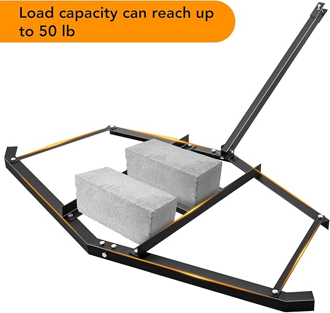 Driveway Drag Grader Harrow 84 Inch with 2 Adjustable Bars Driveway Drag Grader for Landscape Leveling or Farm Garden Field