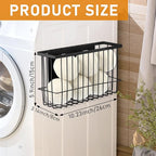 Magnetic Dryer Ball Holder for Laundry Room Dryer Ball Organization, Magnetic Lint Bin for Laundry Room Wool Dryer Ball Organizer, Iron Dryer Ball Container for Laundry Room Storage（Black）