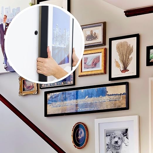 KURUI Black Self Drilling Drywall Anchors, 140PCs #8 Dry Wall Anchors and Flat Head Screws Kit, 70 Anchors + 70 Screws, 75LB Heavy Duty Hanging for Picture Frames Wall Decor Art, Sheetrock Hangers