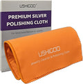 2PCS Polishing Cleaning Cloth for Gold, Silver, and Platinum Jewelry, Eco Friendly Large Cleaner Cloth 6.3 x 9.8 in. Keeps Jewelry Clean and Shiny (Orange)