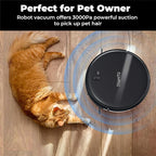 Robot Vacuum Cleaner with Smart Navigation, Powerful Robotic Vacuum Cleaner and Mop for Pet Hair, APP Control, Carpet,Voice Control, Hard Floor, Auto-Recharge