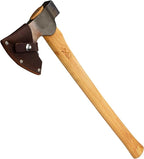 COUNCIL TOOL Wood-Craft Camp Carver Axe - 1.7 lbs Bushcraft Axe with 22" Curved Hickory Handle & Leather Sheath - WC17CCA22S