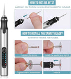 Electric Engraving Pen with 37 Bits, USB Rechargeable Cordless Engraving Machine, Portable DIY Rotary Engraver for Jewelry Wood Glass Stone Carving (Silver)