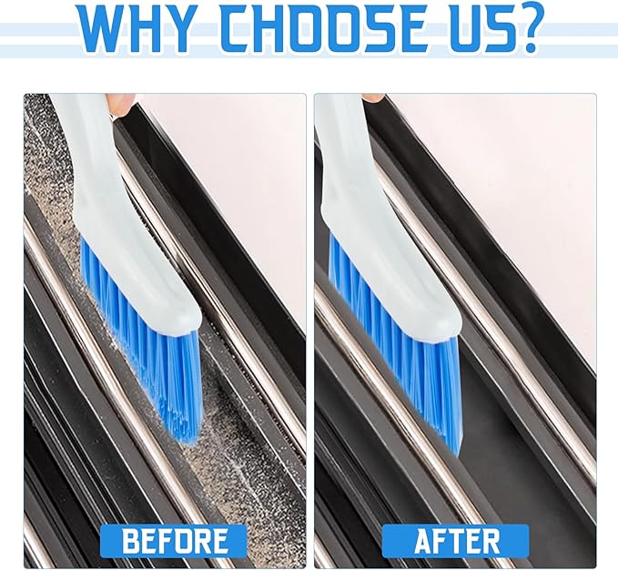 Small Crevice Cleaning Brush Set for Household Use, 4-Piece Multifunctional Small Scrub Brushes Hard Bristle Gap Cleaning Brushes with Handle for Kitchen Sinks Window Tracks Bathroom Corners(4)