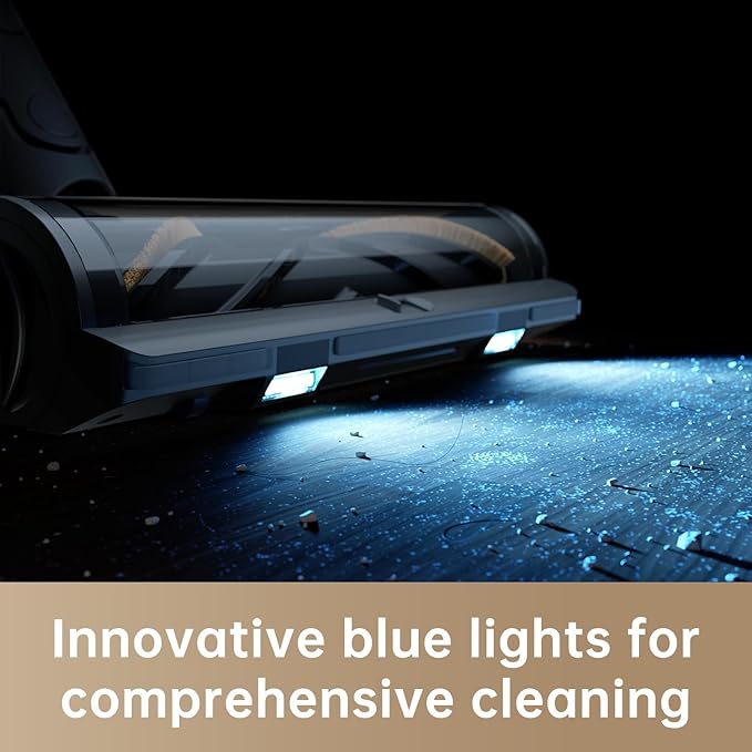 DREAME R20 Cordless Vacuum Cleaner with Dual Brush Head, Smart Stick Vacuum for Home, 190AW Powerful Suction, Up to 90 Mins, Blue Lights, Lightweight for Hard Floor, Carpet, Pet Hair